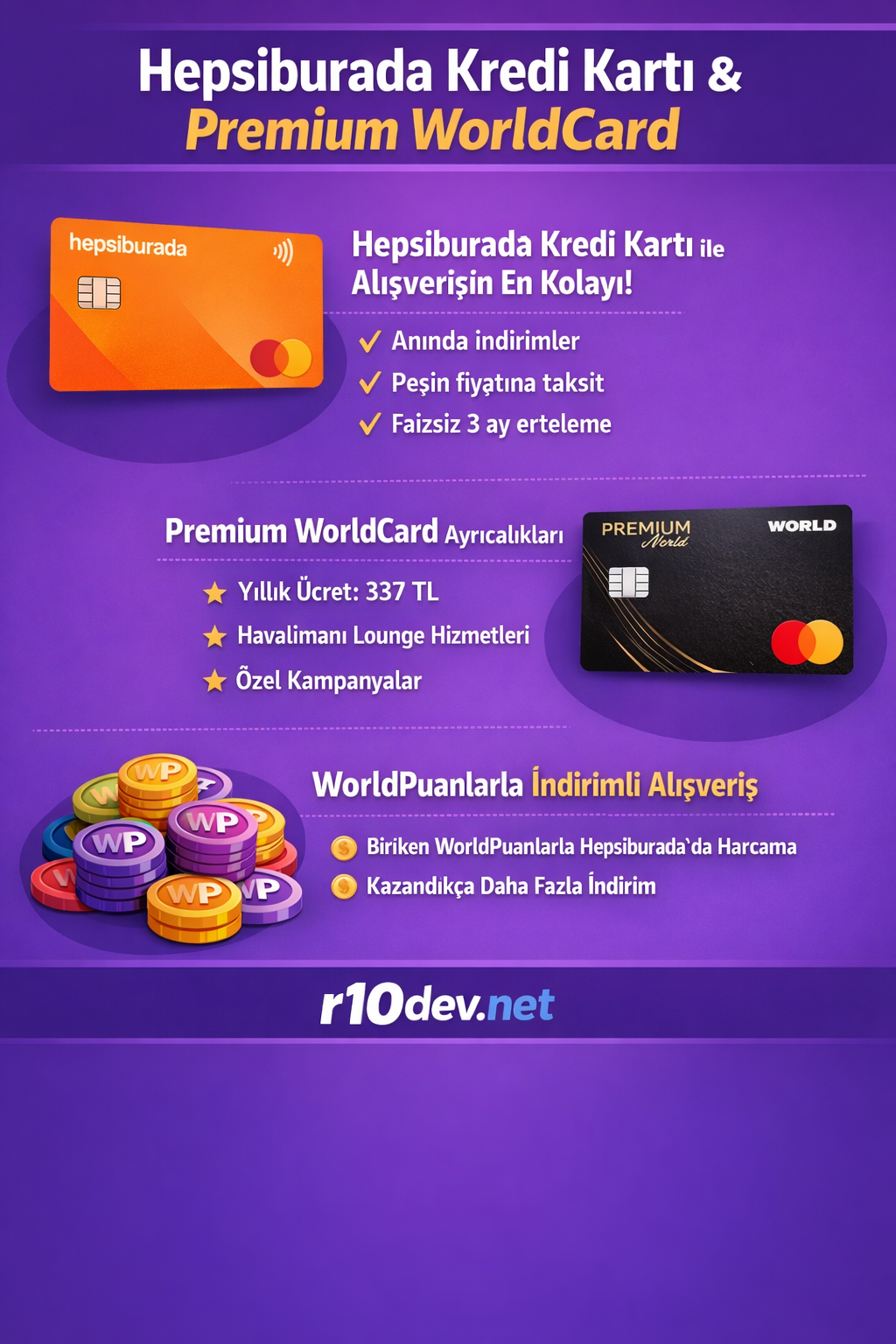 Hepsiburada Premium WorldCard ile WorldPuan Kullanımı ve Kart Ücreti